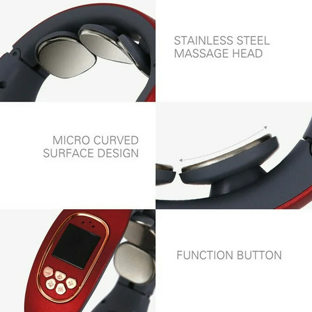3 Heads Smart Electric Neck And Back Pulse Massager