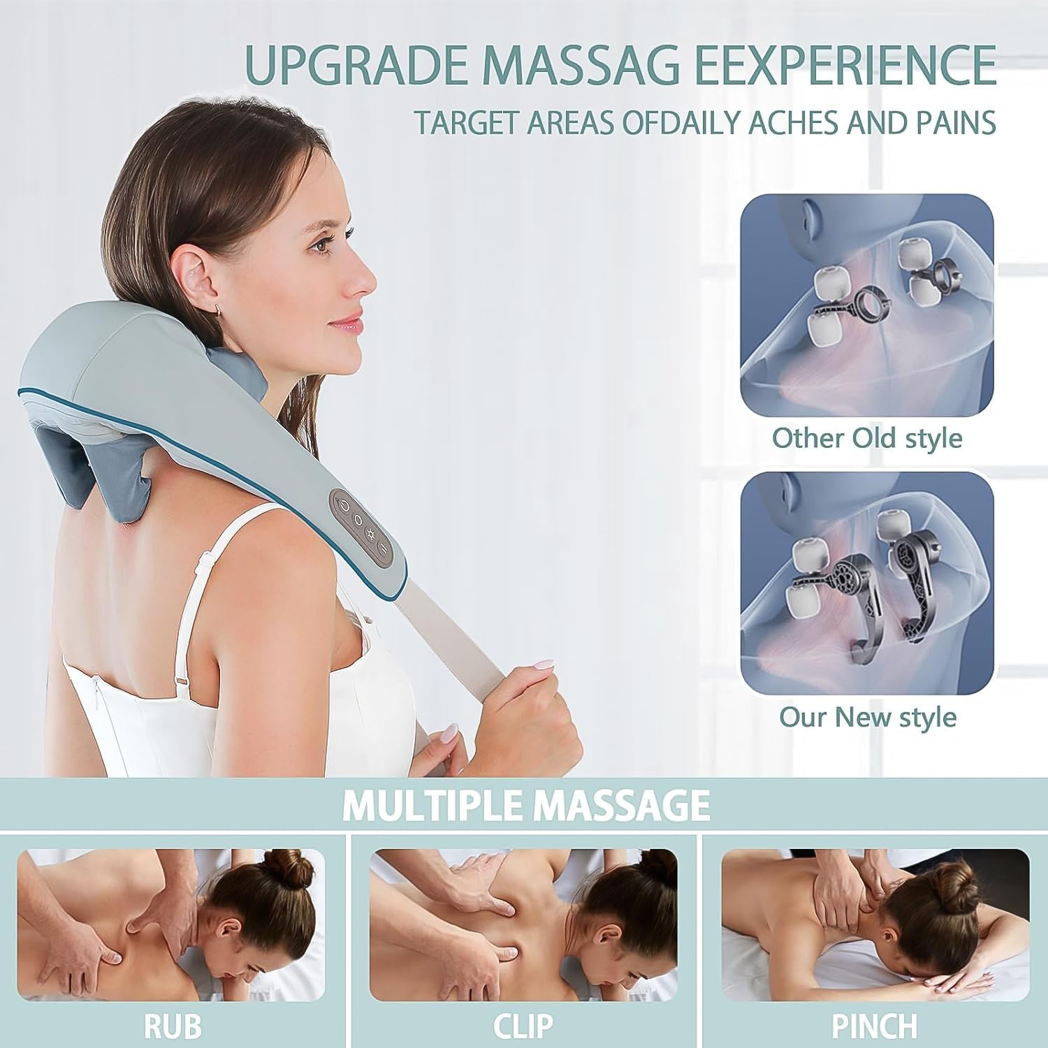 Neck& Shoulder Massagers With Heat Electric Rechargeable (1 Pc)